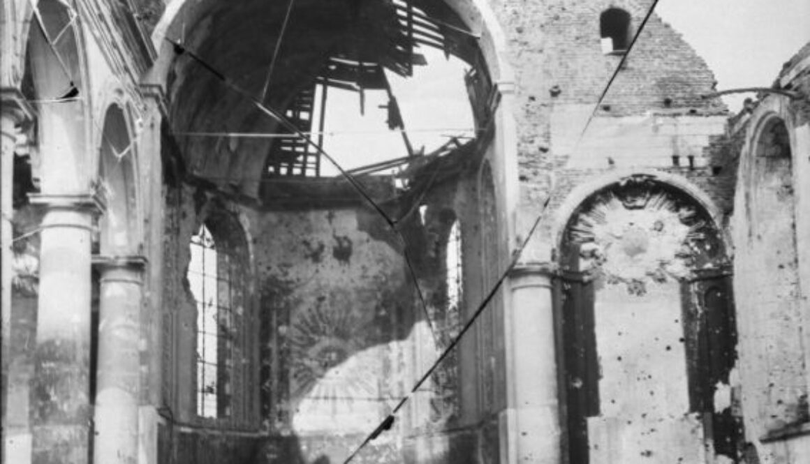 154_A church which was heavily bombarded by the Germans, Wailly. May, 1918.